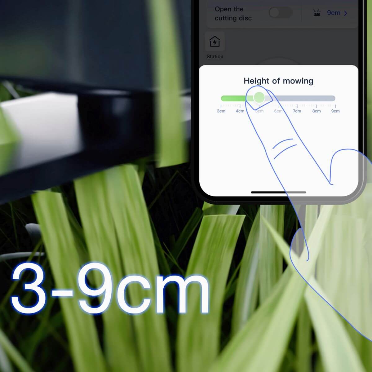 11 Elektronické nastavenie výšky kosenia